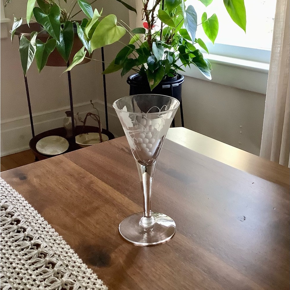 Heritage Crystal Stemware Etched Cordial Glass